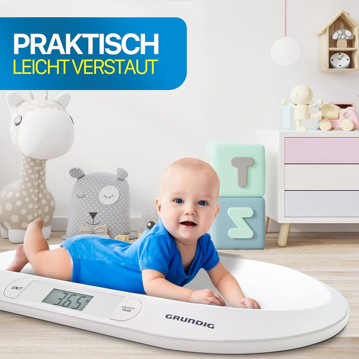GRUNDIG Babywaage | Digitale Kinderwaage bis 20Kg | digitale LED Anzeige | Gewichtskontrolle ab Gebu