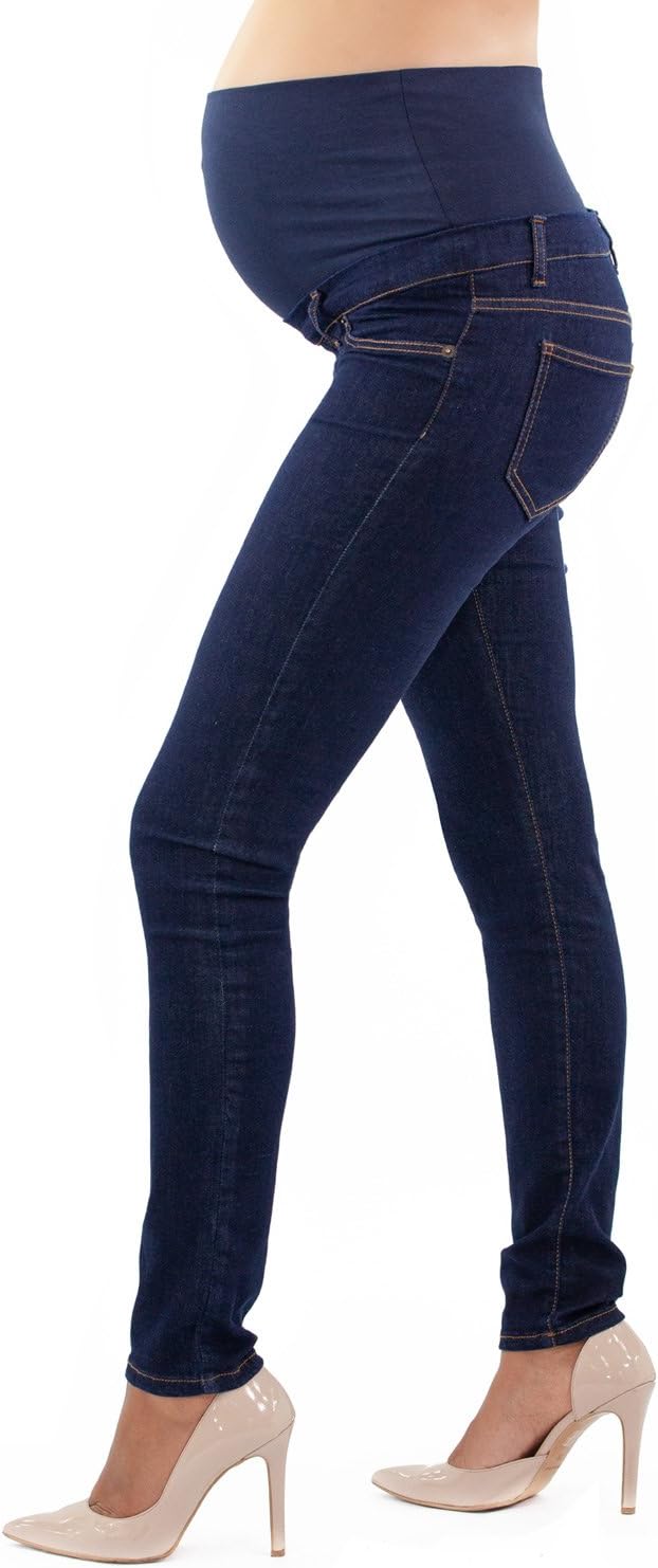 MAMAJEANS Milano - Umstandsmode Jeans Damen Skinny Fit Jeggings, Mit Band Für die gesamte Schwangers
