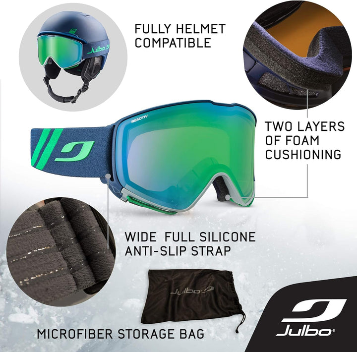 Julbo Unisex Quickshift Skibrille mit Photochromen Reactiv Display Einheitsgrösse Blau / Grün, Einhe