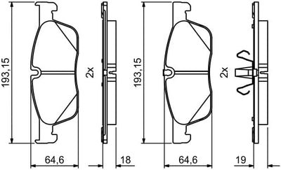 Bosch Bremsklötze Bremsbeläge Bremsbelagsatz 0 986 494 818