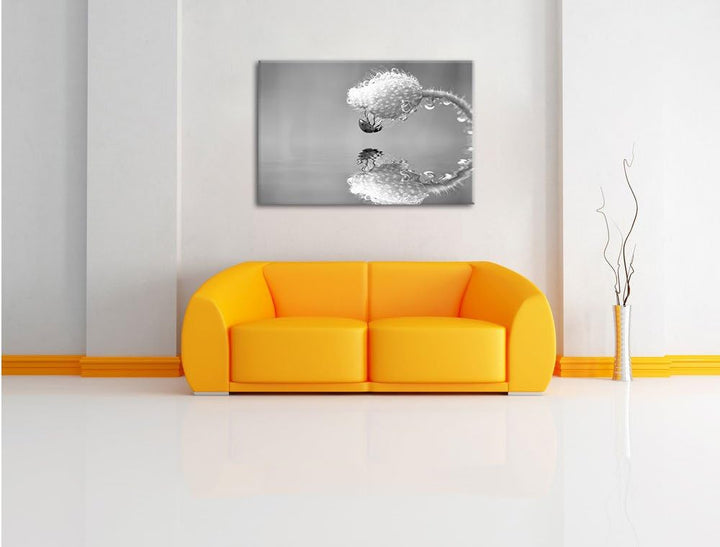 Pixxprint Marienkäfer Mohnblume / 100x70cm Leinwandbild bespannt auf Holzrahmen/Wandbild Kunstdruck