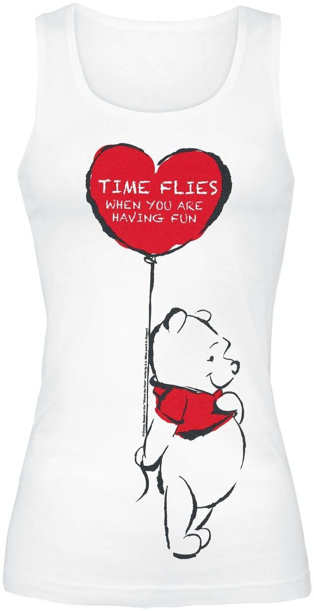 Winnie the Pooh Time Flies Girl Top White XXL, XXL
