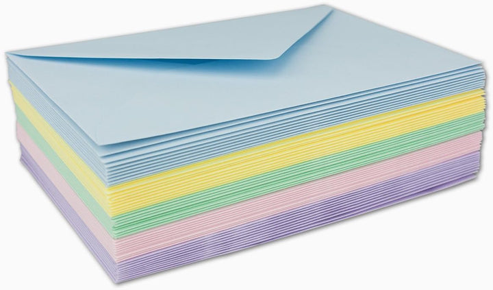 75x Umschlagpaket - DIN C6 - ca. 11,4 x 16,2 cm - die Feinen - 5 Farben je 15 Umschläge - 120 g/m² -