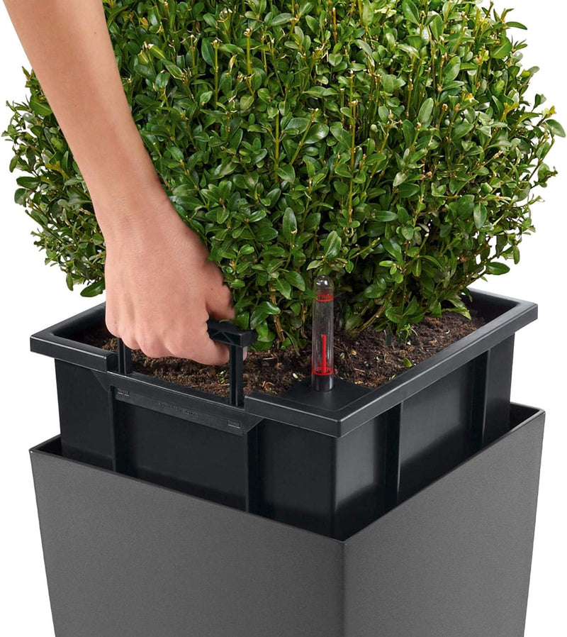 LECHUZA CUBICO Premium 22 schwarz hochglanz 18469 22x22x41 cm Schwarz Hochglanz, 22x22x41 cm Schwarz