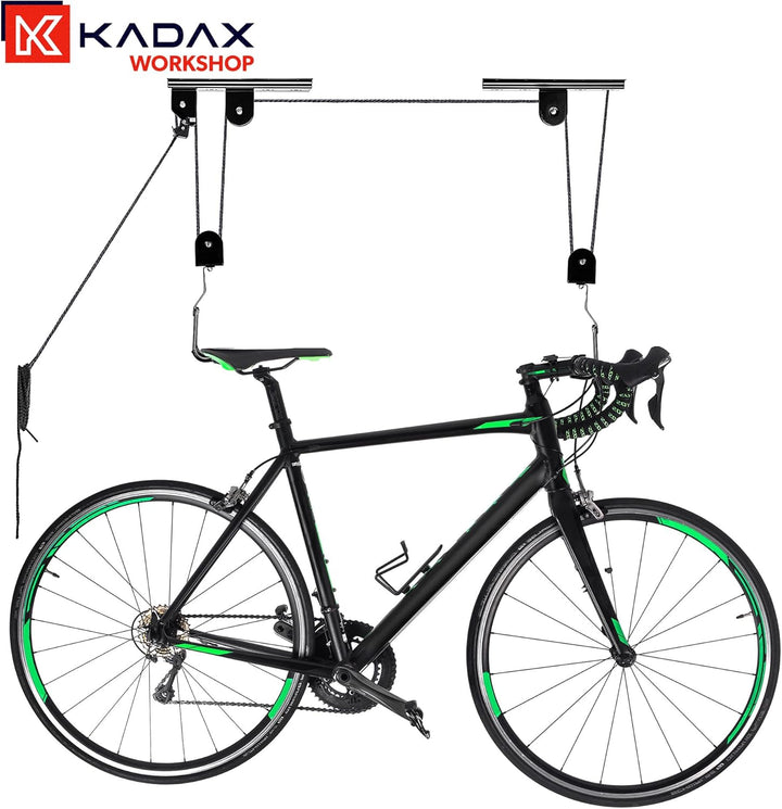 KADAX Fahrradlift bis 20kg Tragkraft, Fahrradaufhängung für Decke, Deckenhalterung für Fahrrad, Fahr