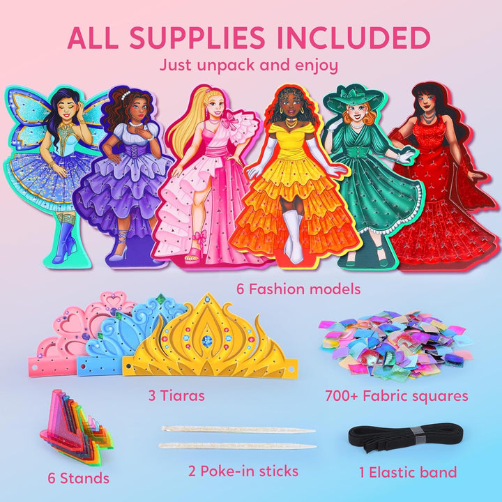 Klever Kits Poke-in Art Modemodelle, Prinzessinnen, sauberer Spass für Kinder, DIY-Bastelsets, kreat