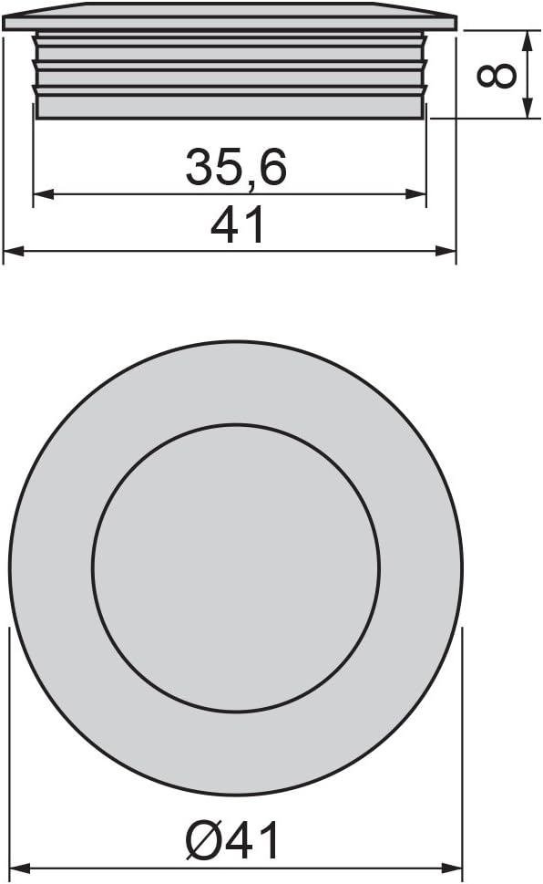 Emuca - Griffmuschel schiebetür Ø41mm für Möbelstück, einbau griffe für schubladen oder schranke, Ni