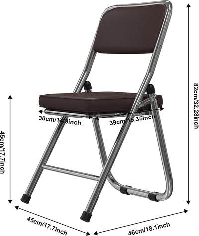 Lvhecforhm 2er Set Klappstuhl mit Rückenlehne, Esszimmerstühle, Küchenstuhl mit Stahlrahmen, Esszimm