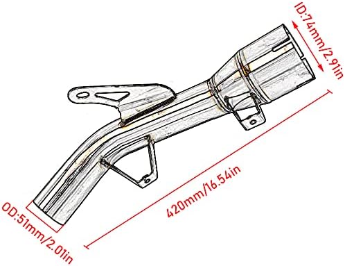 Escape Z900 2021,Auspuff Vorderes Mittelverbindungsrohr, Motorrad Auspuff Mittelrohr 304 Edelstahl H