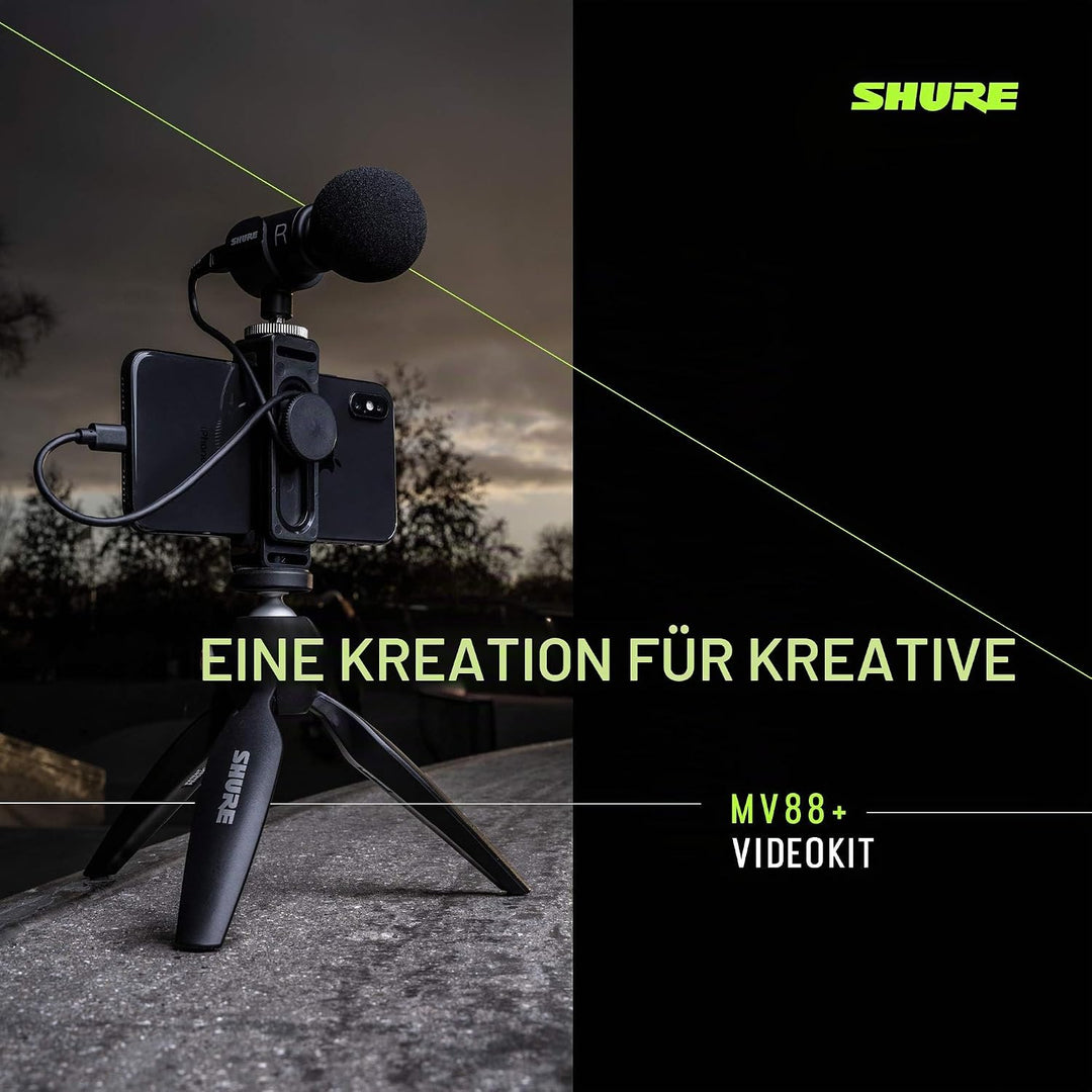 Shure MV88+ iPhone Mikrofon Video Kit - Digitales Stereo-Kondensatormikrofon für iPhone & Android mi
