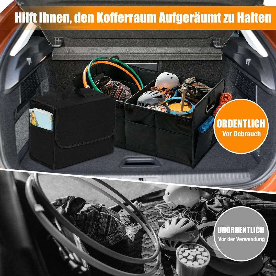 ZOCONE 2 Stück Kofferraum Organizer Auto Faltbox, 60 * 36 * 30cm Gross Kofferraumtasche Faltbar und