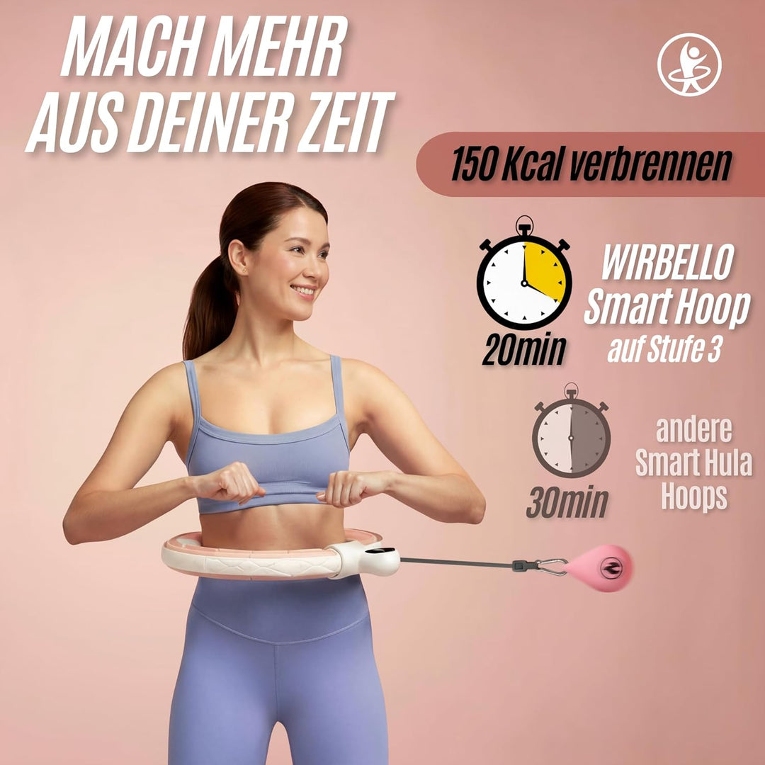 Smart Hula Hoop Reifen Erwachsene, 3 Gewichte für anpassbare Intensität, Hulahub Reifen zum Abnehmen