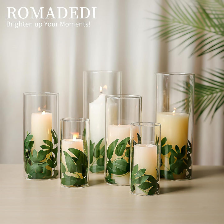 Windlicht Glas Kerzenhalter Kerzenständer Glaszylinder：Romadedi 12er Set Windlichter für Kerzen Stum
