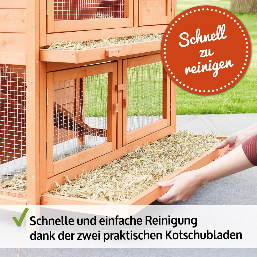zooprinz Premium Hasenstall Mukkel – Kaninchenstall aus edlem massiven Vollholz ideal für draussen –