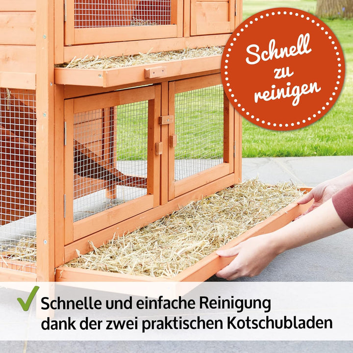 zooprinz Premium Hasenstall Mukkel – Kaninchenstall aus edlem massiven Vollholz ideal für draussen –