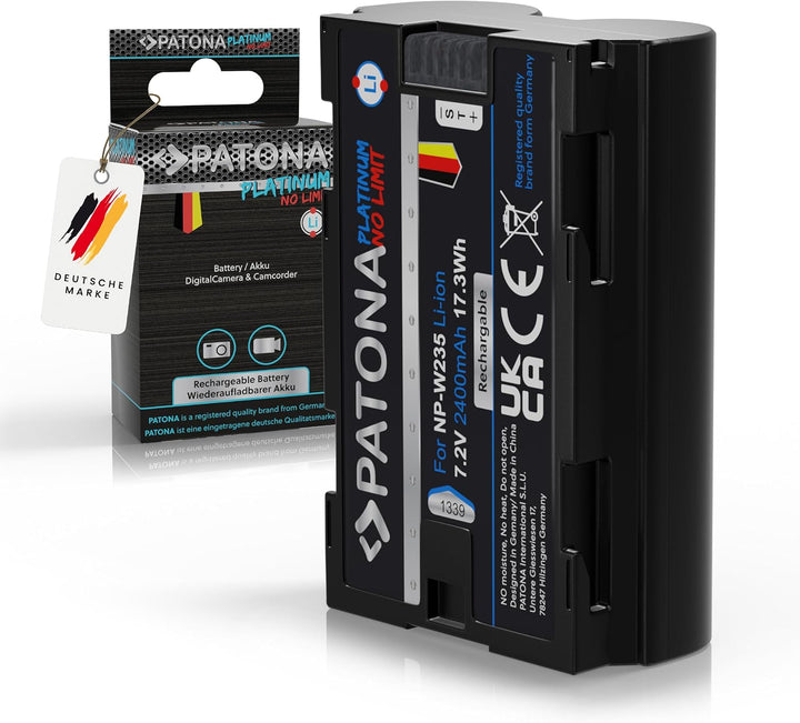 PATONA NP-W235 2400mAh Akku Platinum-Serie - für GFX-50s II GFX-100S GFX-100 II X-H2 X-H2S X-S20 X-T