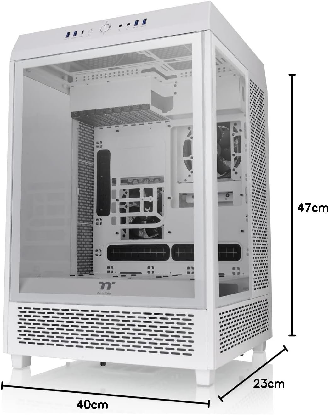 Thermaltake | The Tower 500 | Mid-Tower-Gehäuse| 3X 4mm gehärtetes Glas| weiss, CA-1X1-00M6WN-00