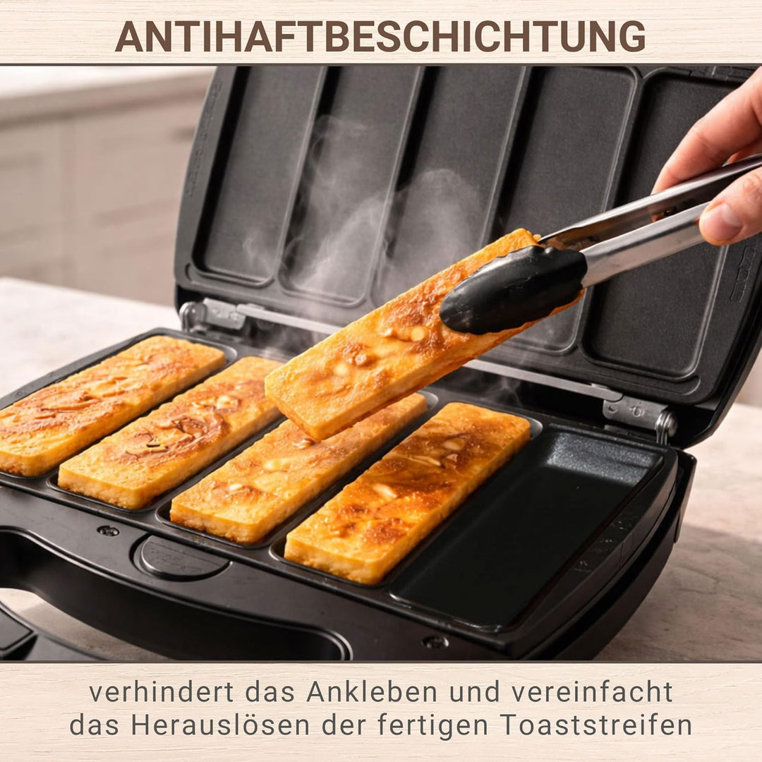 Syntrox Germany French Toast Maker Arme Ritter Chefmaker SM-1300W French Toast mit herausnehmbaren B
