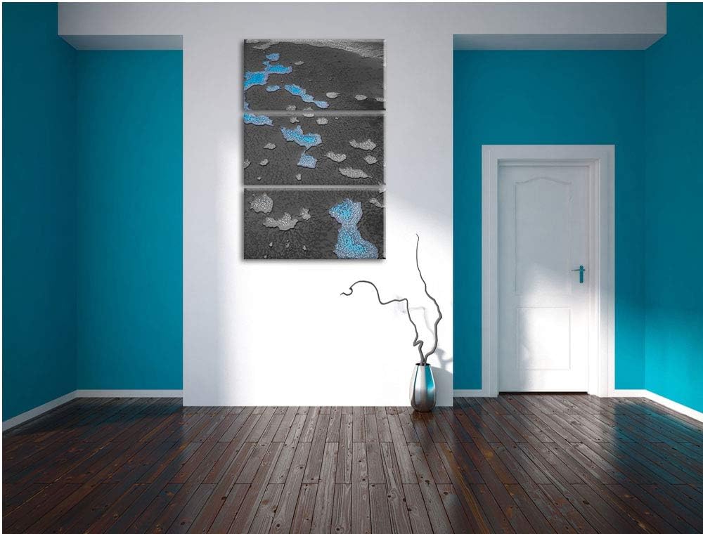 blaue Korallenriffe Australien schwarz/weiss 3-Teiler Leinwandbild 120x80 Bild auf Leinwand, XXL rie