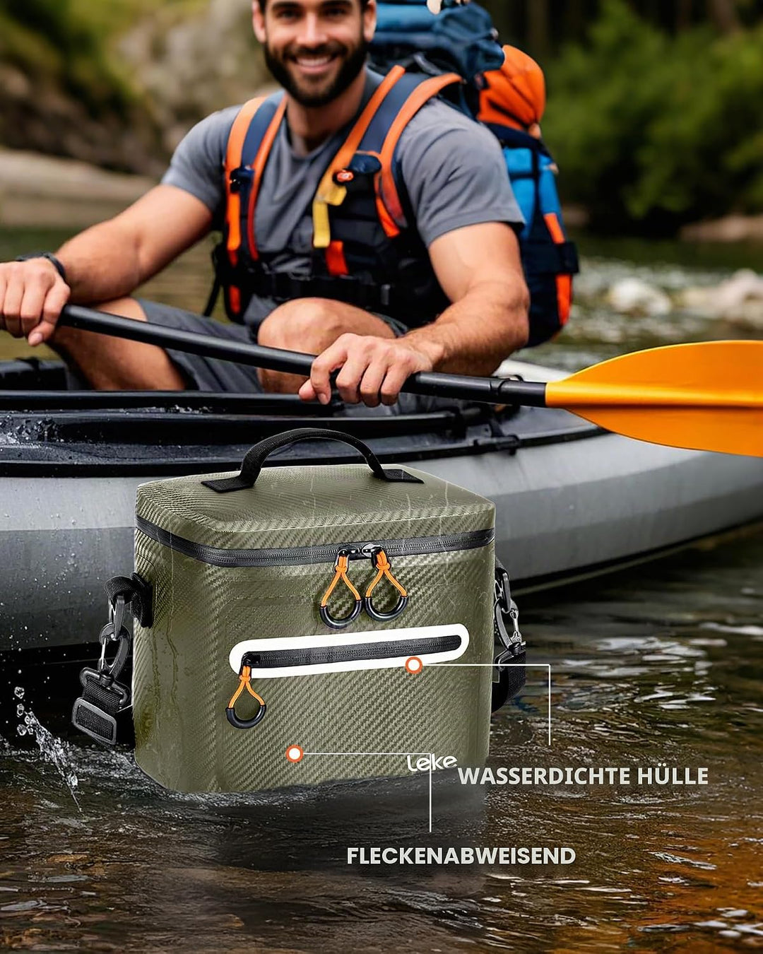 Lekesky 12/20L Verstärkter Isolierter Kühltasche – Tragbarer Kühltasche, Wasserdichter &amp; Undichtheit