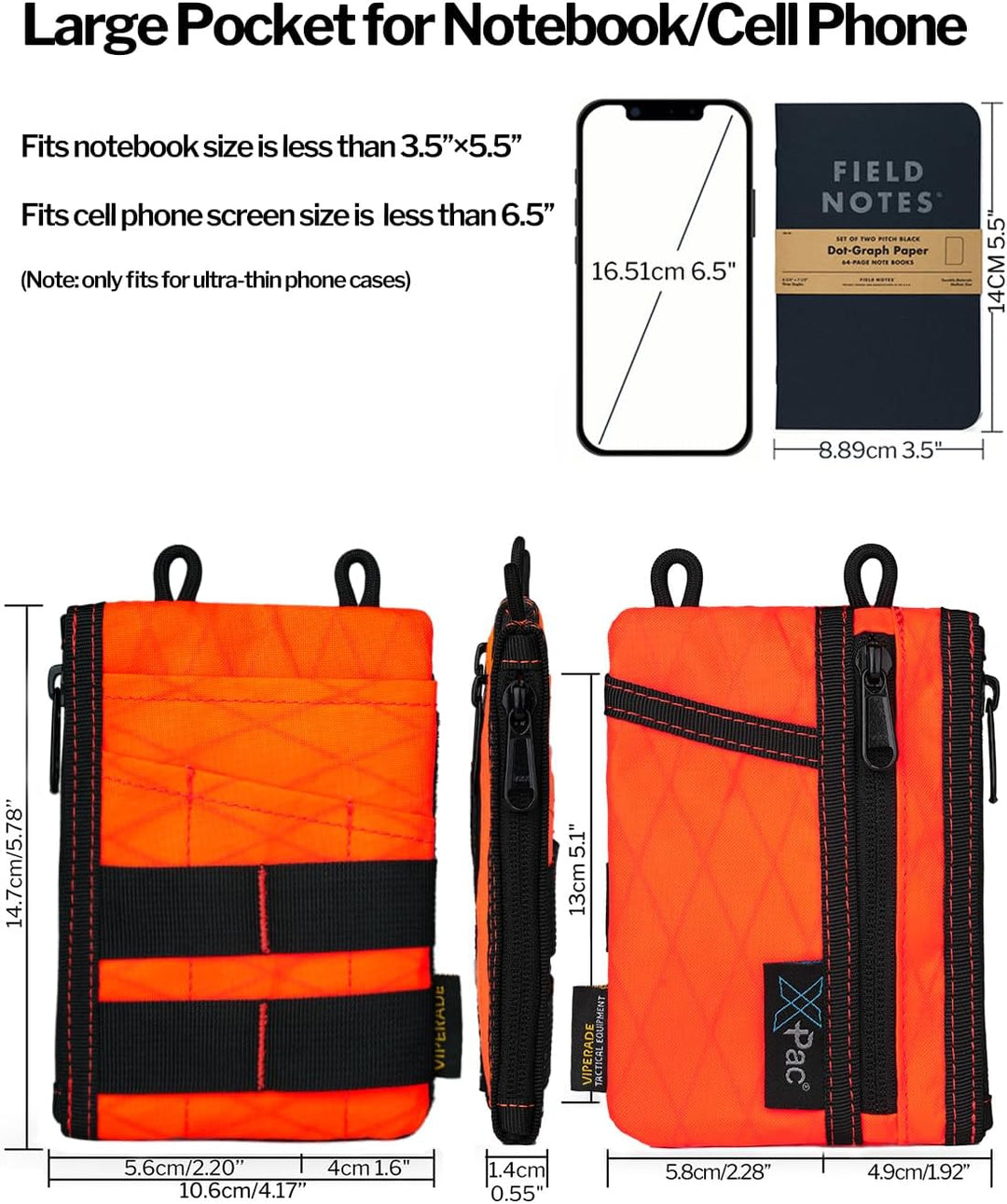 VIPERADE VE16N X-Pac EDC Tasche Werkzeug Organizer, multifunktionale kleine Werkzeugtasche mit 7 Tas