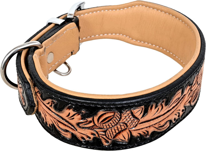 MICHUR Hasel Braun Bunt gesprenkelt, Hundehalsband Leder, Lederhalsband Hund, Halsband, Leder, da Ha