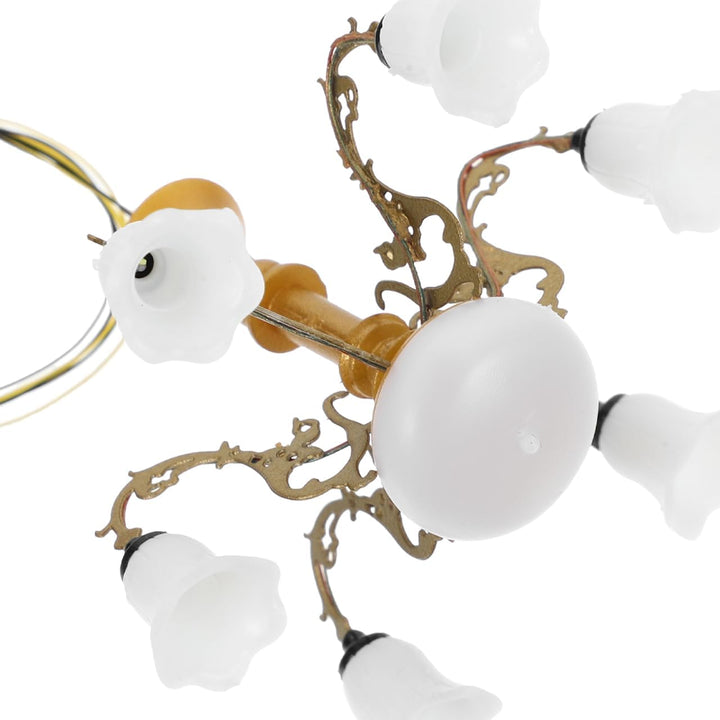 Vaguelly Miniatur-Kronleuchter Puppenhaus Deckenlampe Led Kleine Hängeleuchte Für Sandtisch Modell 2