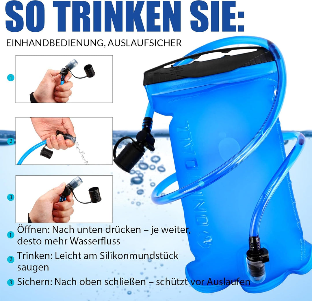 Laufweste Damen mit 500ml Trinkflasche/2L Trinkblase, Leichter Trinkrucksack Laufen Herren 6L, Runin