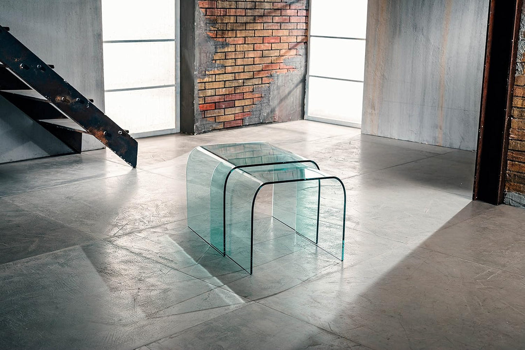 Imago Factory Duo | Couchtische aus Glas für das Wohnzimmer, Moderne Sofatische, Wohnzimmermöbel aus