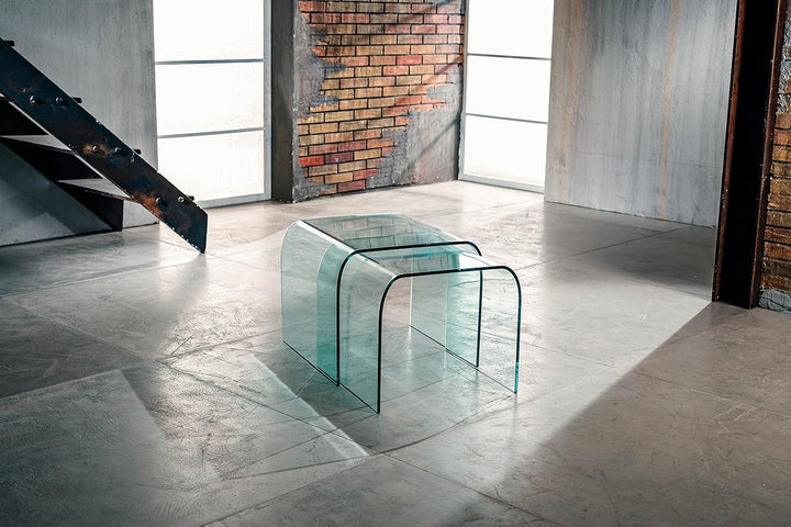Imago Factory Duo | Couchtische aus Glas für das Wohnzimmer, Moderne Sofatische, Wohnzimmermöbel aus