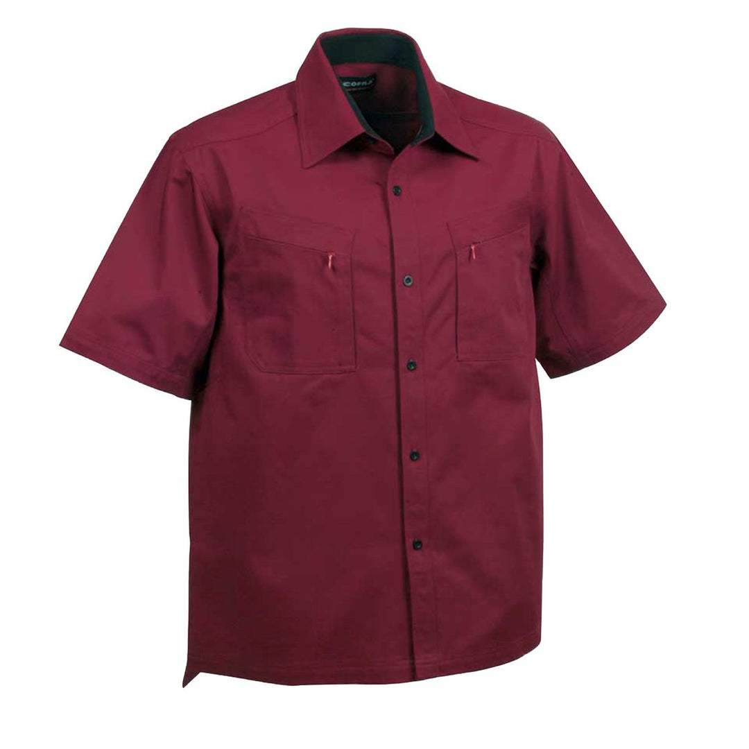 Cofra V084-0-01.Z/7 Arbeits Hemd "Hawaii", Dunkelrot, 3XL