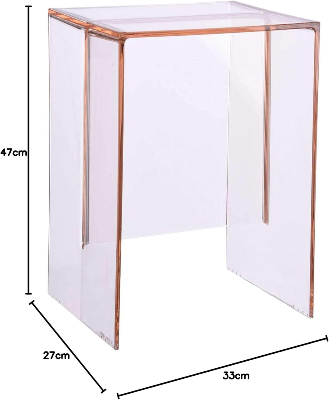 Kartell Max-Beam Hocker/Beistelltisch, Plastik, pink, 27 x 33 x 47 cm Rosa Nude, Rosa Nude
