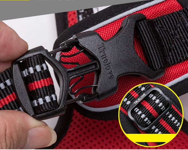 WINHYEPET Truelove Hundegeschirr No-Pull Reflektierendes verstellbar Haustiergeschirr mit 2 Leinencl