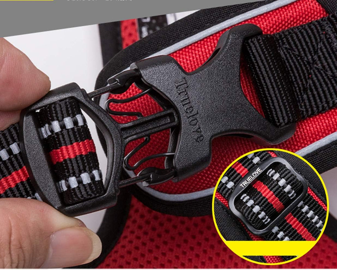 WINHYEPET Truelove Hundegeschirr No-Pull Reflektierendes verstellbar Haustiergeschirr mit 2 Leinencl