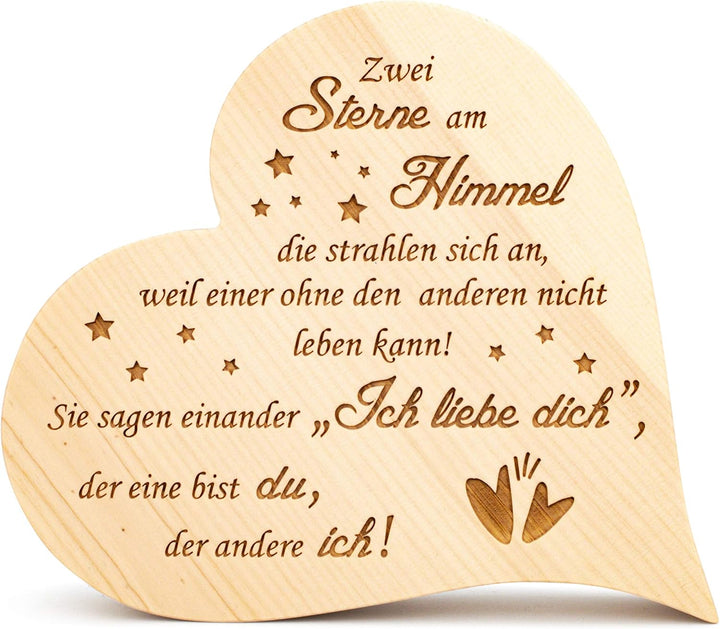 sagl.tirol Zirbenherz Zwei Sterne am Himmel. 20cm, 20cm