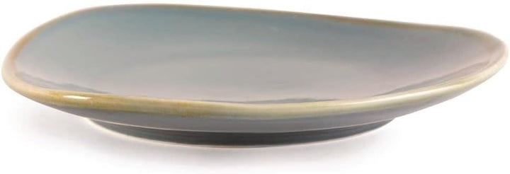 Olympia Kiln Geschirr Dreieckige Beilagenteller 230mm / 9 inch (6er Pack), Ozeanfarbenes Porzellan,