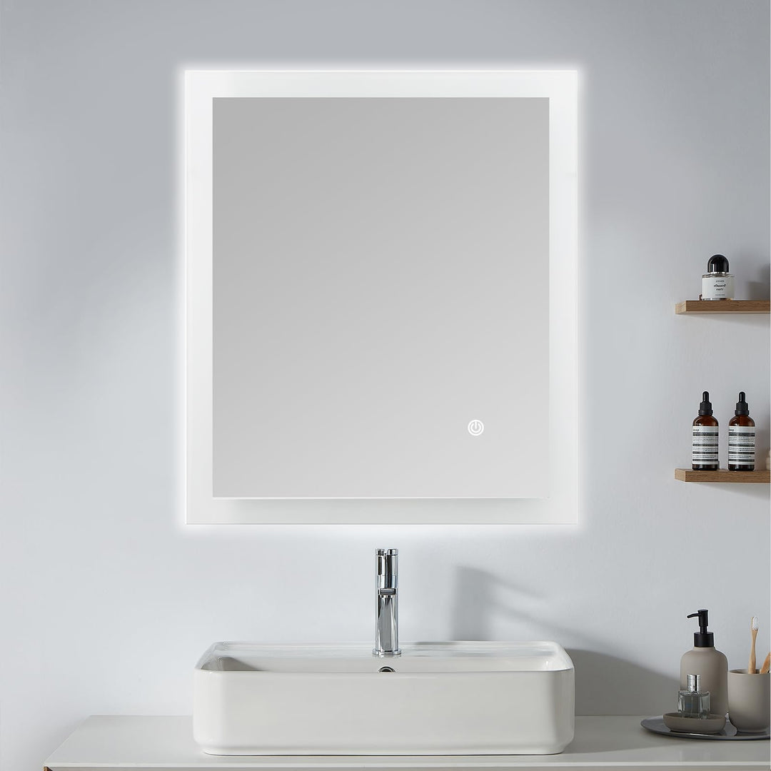 Trintion Badezimmerspiegel mit Beleuchtung, 60x50 cm Vertikal und Horizontal Montage Led Spiegel, Wa