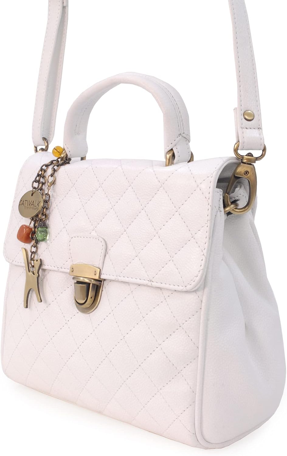 Catwalk Collection Handbags - Gesteppte Leder - Handtasche/Schultasche/Henkeltasche - Handtasche mit