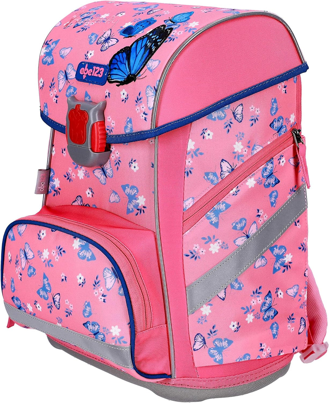 SCOOLSTAR Schulranzen Schmetterling für Mädchen| Tornister Schulrucksack Schultasche für Grundschule