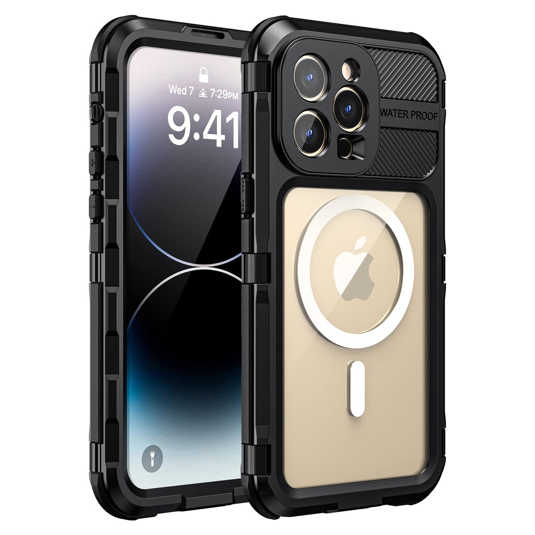 seacosmo für iPhone 14 Pro Hülle Wasserdicht [Kompatibel mit Magsafe] Metall Handyhülle iPhone 14 Pr