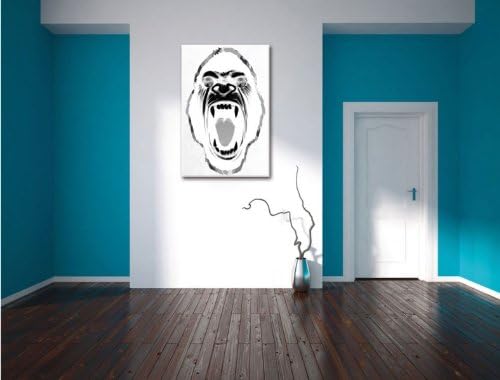 Hypnotic ape negative Leinwandbild Bild auf Leinwand, XXL riesige Bilder fertig gerahmt mit Keilrahm