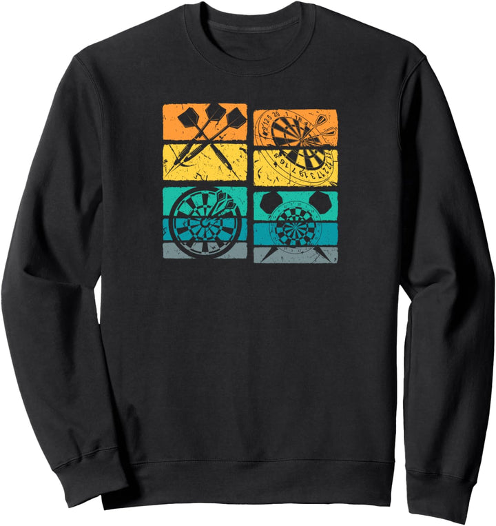 Dart Retro Vintage Dartboard Dartspieler Sweatshirt