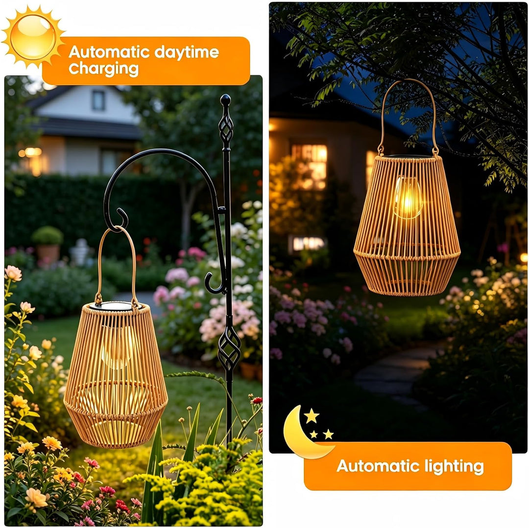 KagoLing Solar Laternen für Aussen, 2 Stücke Solarlampen für Draussen im Böhmischen Stil mit LED-Glü