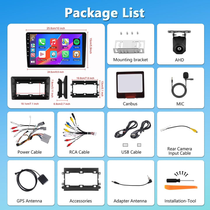 4GB+64GB Carplay Autoradio für Ford F-150 2004-2008 mit GPS Navigation, 10 Zoll Kabellosem Android A