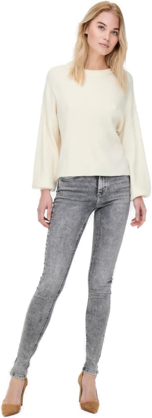 ONLY Female Skinny Jeans ONLBLUSH Mittlere Taille Skinny Fit Jeans XS Light Grey Denim, XS Light Gre