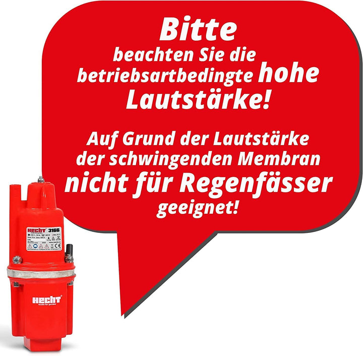 HECHT Tiefbrunnenpumpe – 260 Watt / 230v -240 v – 70 m Förderhöhe – 1400 l/h Fördermenge Wasser – Me