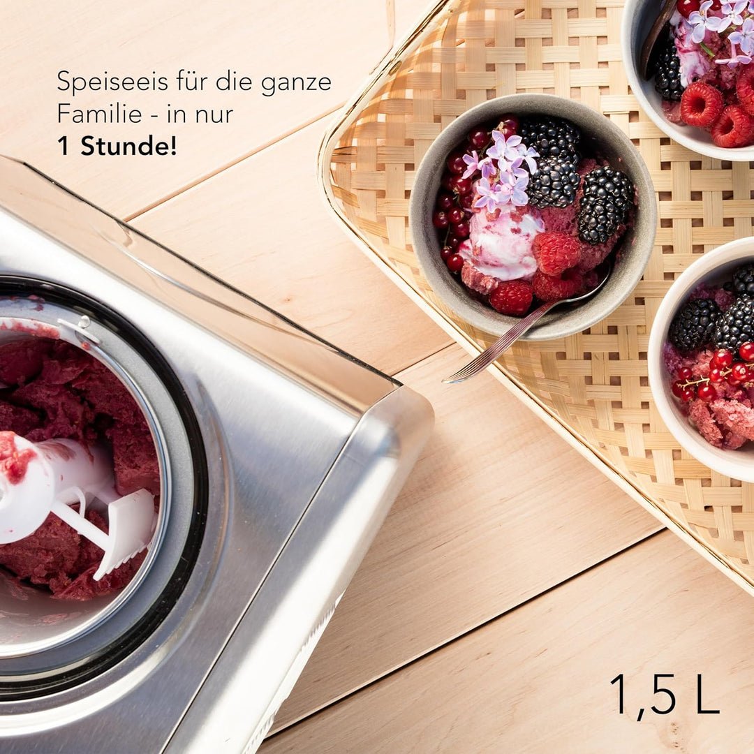 Wilfa VANILLA Eismaschine – Ice Cream Maker für Eis, Sorbet und Frozen Yoghurt, 1,5 Liter Fassungsve