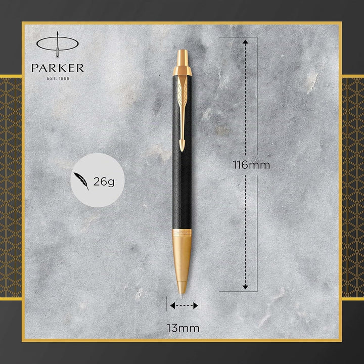 Parker IM Kugelschreiber , Premium Black , Mittlere Spitze , Blau , Geschenkbox Kugelschreiber Premi