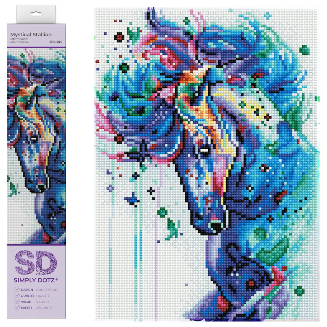 DIAMOND DOTZ Mystischer Hengst Diamant-Malsets für Erwachsene – Diamant-Kunst-Kits, ein entspannende
