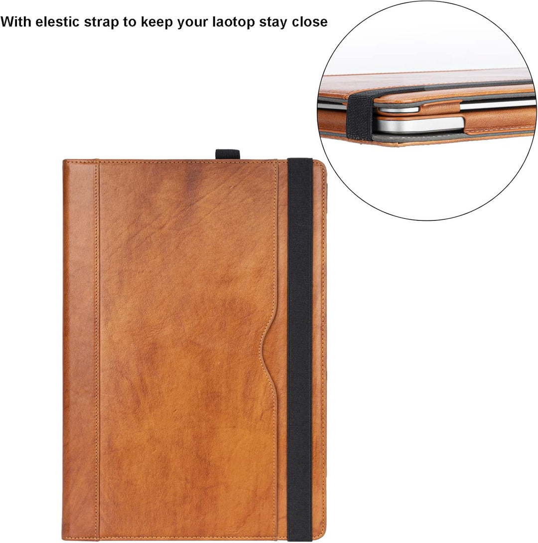TYTX Hülle Kompatibel mit MacBook Air 13 Zoll Echtes Leder Cover Folio Book für MacBook Air 13 2021-